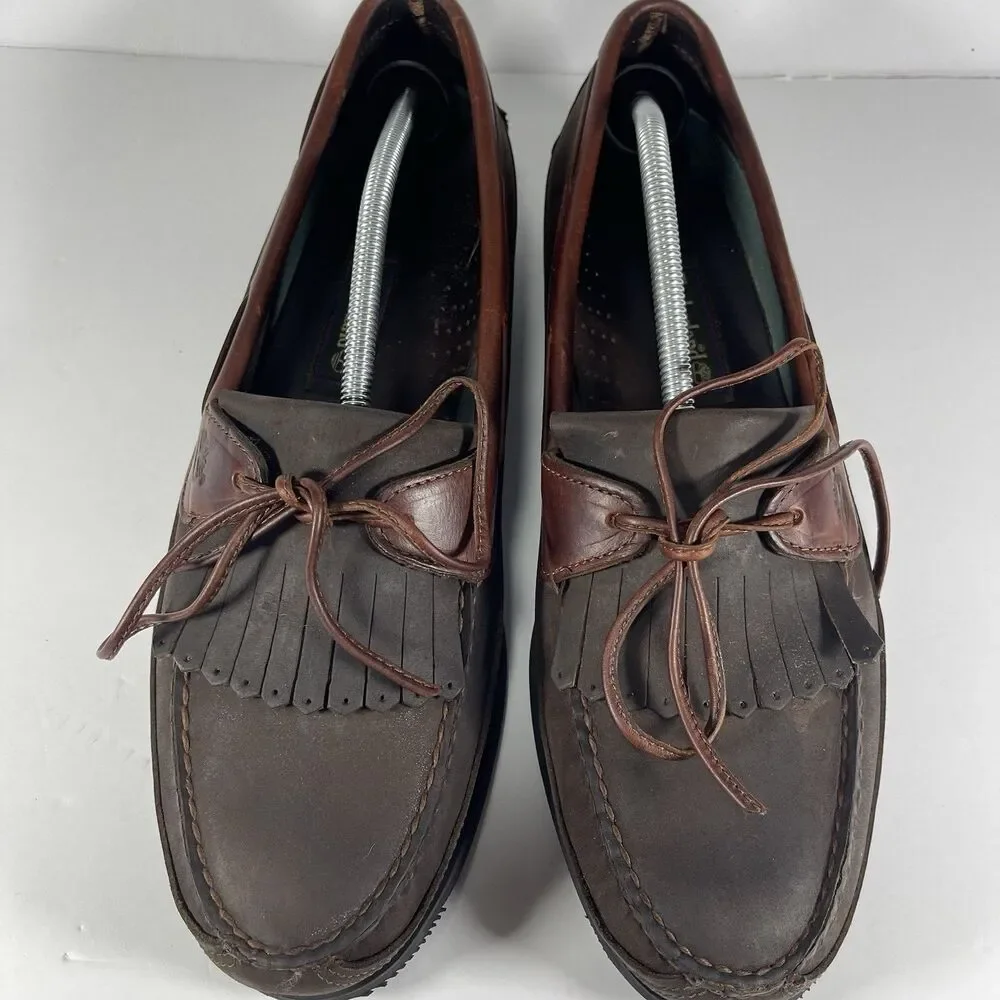 Timberland Men's 13 M Vintage Kiltie Tassel Loafers Boat Shoes Brown Vibram Sole